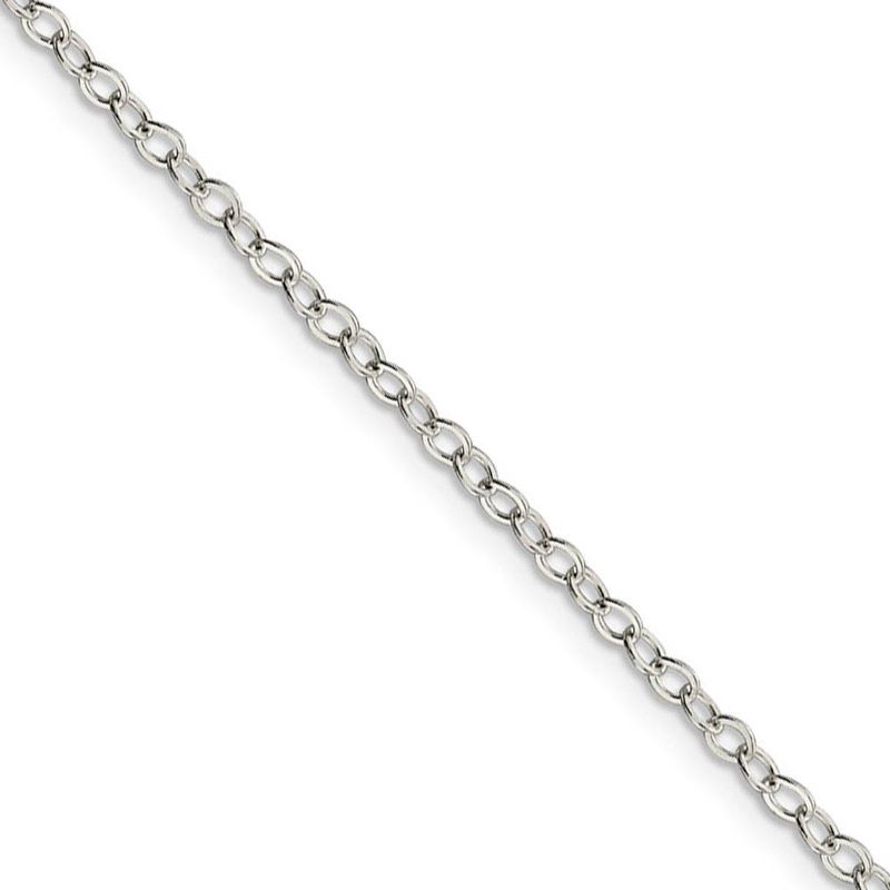 2.5mm Sterling Silver Flat Open Cable Chain Necklace, 24 Inch